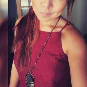 Fitted strap burgundy sundress